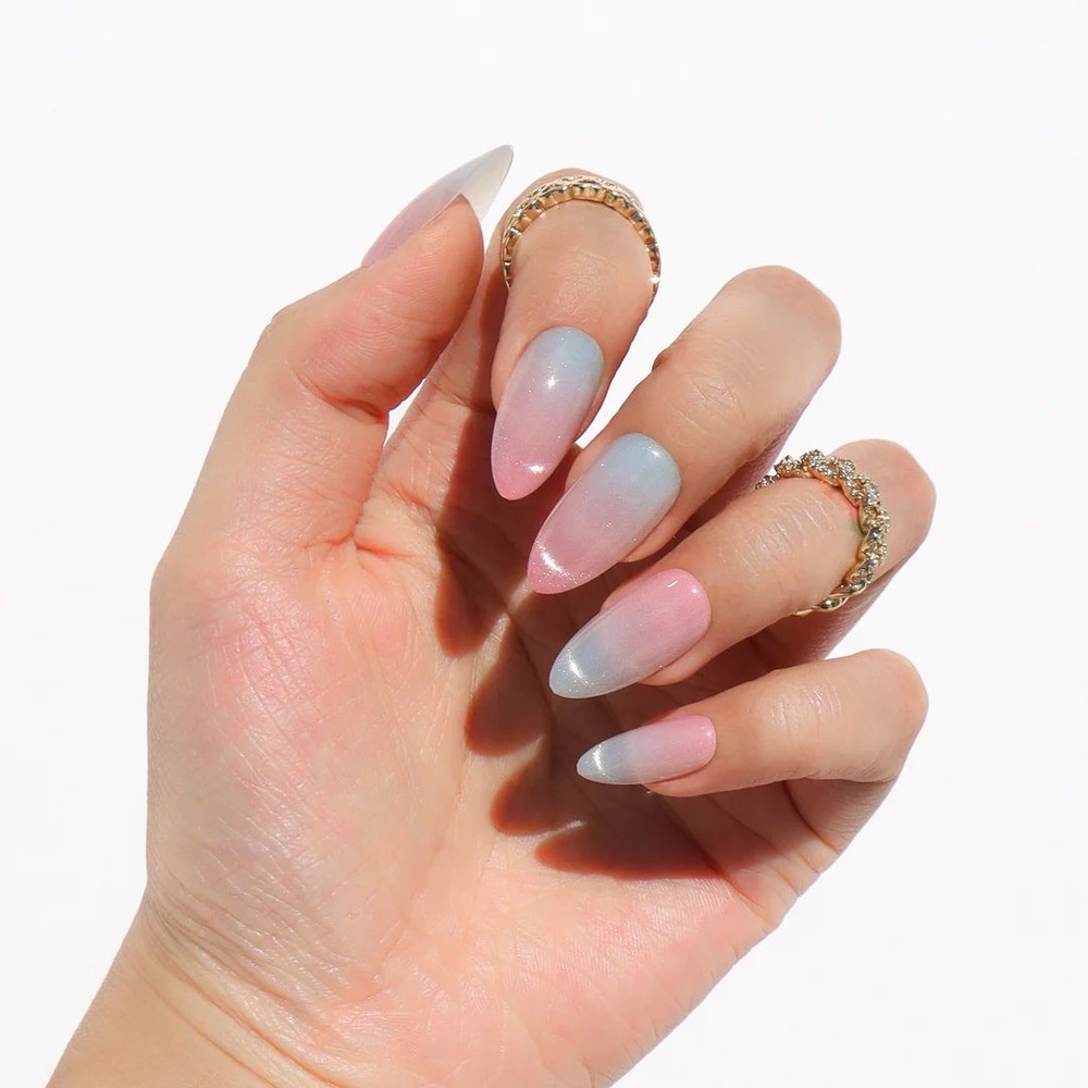 Nail Reformation Press On Nails Almond Cat Eye Multi Color Ombre 30ct Kit New
